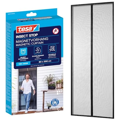 Oferta limitada: tesa INSECT STOP Magnetic Curtain - cortina magnética autocierre para puertas de balcón, sin taladrar - 200 x 80 cm de 28.26 € a 28.26 € (ahorro 0.00%)