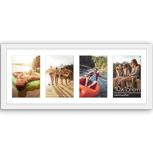 Oferta limitada: Americanflat Collage de Marco de Fotos 10x15 cm en Blanco - Portafotos Multiple 20x51 cm para 4 Fotos 10x15 cm en Pared - MDF con Vidrio Resistente a los Golpes de 18.99 € a 18.99 € (ahorro 0.00%)