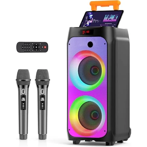 Offerta a tempo: JYX Karaoke con 2 Microfono Wireless, 800W Cassa Bluetooth Grande, IPX4 Sistema PA Subwoofer, Bluetooth 5.3, luce Discoteca RGB, Canta tu Professionale Completo per Adulti, Supporta TF/USB, AUX, Rec - 0.00% da 259.99 € a 259.99 €