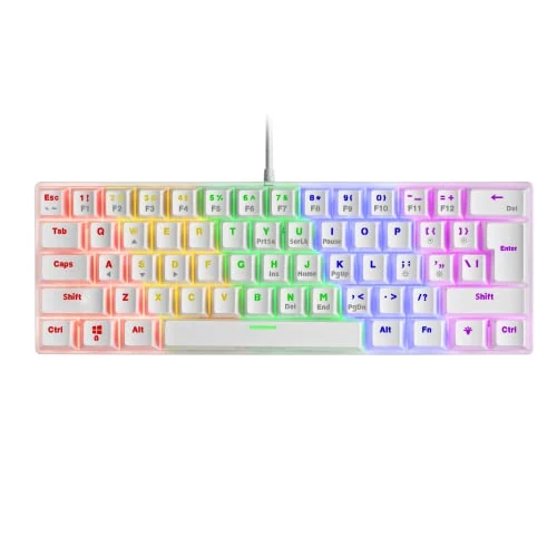 Limited offer: Mars Gaming MK60 White, Mechanical Gaming Keyboard FRGB, Antighosting, Switch Mechanical Blue, US Language from 22.29 USD to 22.29 USD (save 0%)