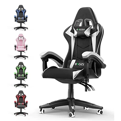 Offre limitée : bigzzia Ergonomique Chaise Gaming, 90-155° PU Cuir Chaise Bureau(Blanc) de 79.99 € à 79.99 € (0.00% de remise)