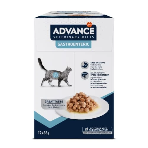 Advance Veterinary Diets Gastroenteric Cibo Umido per Gatti Multipack 12 bustine da 85g