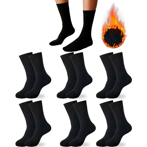 Oferta limitada: DIVABONNA 6 Pares Calcetines Térmicos Hombre y Mujer para Invierno y Frio Extremo (40-46, Negro) de 14.99 € a 14.99 € (ahorro 0.00%)