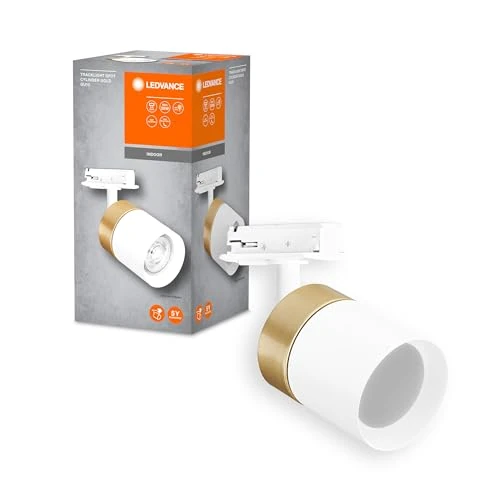 LEDVANCE TRACKLIGHT Track System luminaire Head, Gold/White, with GU10 Base, can be Fitted with a Normal or smart lamp, smart, WiFi, loft-Like Design, IP20 Protection