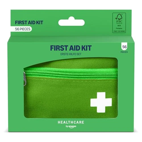 Offre limitée : Healthcare by Amazon - Kit de Premiers Secours, 56 pièces, Vert (Anciennement une marque Amazon Basic Care, même produit) de 9.78 € à 8.31 € (15% de remise)