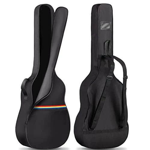 CAHAYA Funda para Polvo De Guitarra Acústica 40/41 Pulgadas Funda De Guitarra Antipolvo Bolsa para Guitarra Acústica - Sin Relleno, Negro con Línea De 3 Colores Modelo CY0307