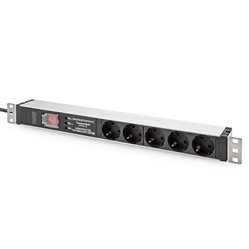 Oferta limitada: DIGITUS Regleta de enchufes de 19" – 5 Tomas – 1U – con Filtro de Red, protección contra sobretensiones, Interruptor – 230 V CA 50/60 Hz – 16 A – 3600 W – para armarios de Red y servidores de 19 pulg de 36.90 € a 36.90 € (ahorro 0.00%)