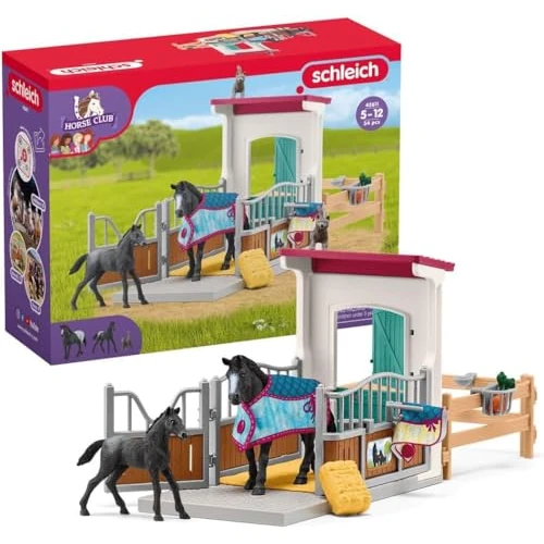 Tijdelijke aanbieding: schleich HORSE CLUB | Paardenbox met merrie en veulen 42611 | 2 schleich paarden en veel accessoires | Leuk cadeau voor meisjes en jongens | Paardenspeelgoed vanaf 5 jaar | Set van 34 onderdelen van 39.99 € naar 25.39 € (37% korting