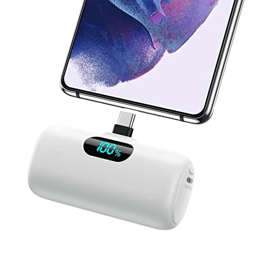 Zeitlich begrenztes Angebot: Feob Power Bank USB C 5000mAh, 15W PD 3.0A Schnelles Aufladen Powerbank Schlank LCD Display Extrener Akku Pack Kompatibel mit Samsung S23,S22/Note/Huawei/LG/Pixel/Nexus,USB-C-Telefone usw.[Weiß] von 21.95 € auf 19.99 € (9% Rab