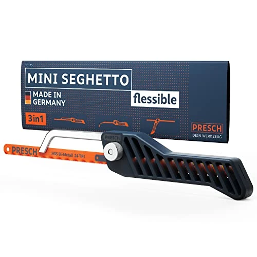 Zeitlich begrenztes Angebot: Presch Mini Metallsäge Flexibel 300mm - 3in1 Bügelsäge inkl. Metallsägeblatt - Verstellbarer Sägehandgriff mit Sägeblatt für Metall - Kleine Eisensäge - Junior Hacksaw von 17.99 € auf 17.99 € (0.00% Rabatt)