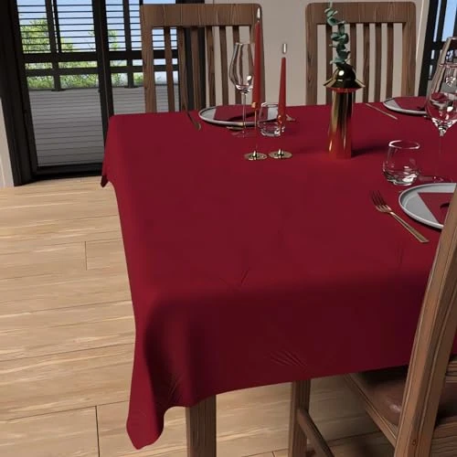 Begrenztes Angebot: Soleil d'ochre, rechteckige Anti-Flecken-Tischdecke 150 x 250 cm, Luxus-Rot von 36.39 EUR auf 21.99 EUR (Rabatt 39%)