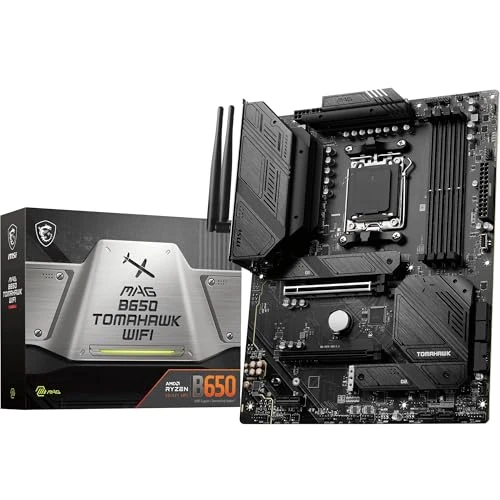 MSI MAG B650 TOMAHAWK WIFI scheda madre, ATX - Supporta i processori AMD Ryzen 7000, AM5-14 fasi Duet Rail da 80A, DDR5 fino a 6400+MHz/OC, 2 x PCIe 4.0 x16, 3 x M.2 Gen4, Wi-Fi 6E