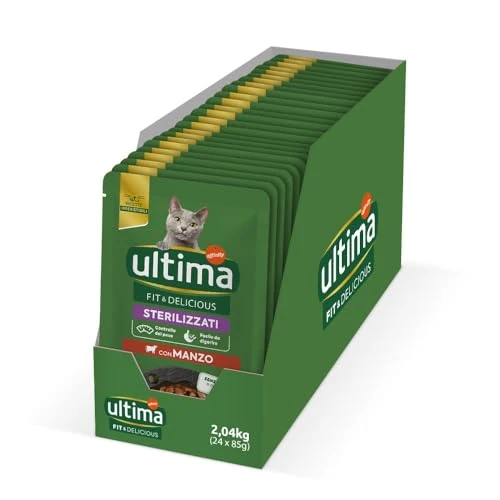 Limited offer: Ultima Fit & Delicious Wet Cat Food with Beef: 24 x 85g Bags from 23.76 EUR to 14.07 EUR (save 41%)