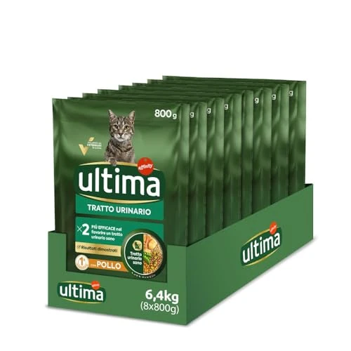 Ultima Urinary Tratto Chicken - Croquettes for Cats - Pack of 8 x 800 g - Total 6.4 kg