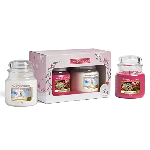 Yankee Candle Coffret cadeau | 2 bougies parfumées en pot moyen | Collection Boule à neige