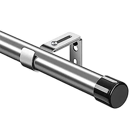 Offerta a tempo: Bastone per Tenda, 76-365 cm Aste per Tende per Finestra con Manopole a Cappuccio con Staffe, Bastone per Tende Regolabile Set di Ferramenta in Acciaio Inossidabile Finestra Camera/Manica Argentata - 0.00% da 29.99 € a 29.99 €