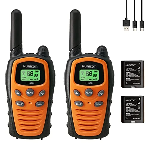 Offerta a tempo: Walkie Talkie per adulti ricetrasmittente, radio a grande raggio, PMR, VOX, con vivavoce, 5 km, con torcia, LED di retroilluminazione (Arancione + batteria ricaricabile) - 0.00% da 39.99 € a 39.99 €