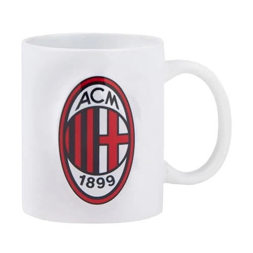 AC Milan Mug, ACM_Tazza Unisex Adulto, Bianco, Rossonero