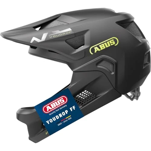 Zeitlich begrenztes Angebot: ABUS MTB-Helm YouDrop FF - Fullface-Helm für Kinder und Jugendliche - für den Einstieg in den Mountainbikesport - mit abnehmbarem Kinnschutz - Schwarz, Größe S von 98.13 € auf 98.13 € (0.00% Rabatt)