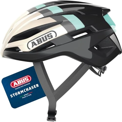 ABUS Rennradhelm StormChaser - Leichter und komfortabler Fahrradhelm für professionellen Radsport für Damen und Herren - Gold/Türkis, Größe S