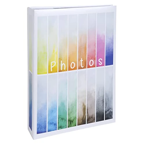 Exacompta - Ref. 62883E - Fotoalbum met insteekhoezen RAINBOW - 300 foto's 10x15cm - 100 pagina's - formaat 22,5x32,5cm - omslag van papier bedrukt wit met kleurverloop -glanzende folie