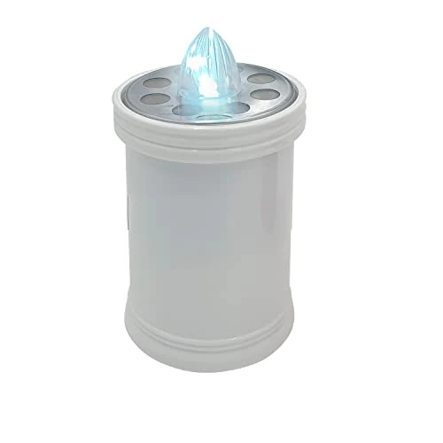 Velamp 12.9 cm LED Electric Tealight, 60-Day Battery Life, White with White Flashing Light. with Switch, Batteries Included.
