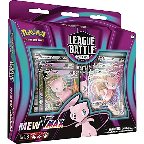 Pokémon Mew VMAX Baraja de Batalla de la lig, Color Negro, 76.5 x 19.5 x 67 mm (290-85112)