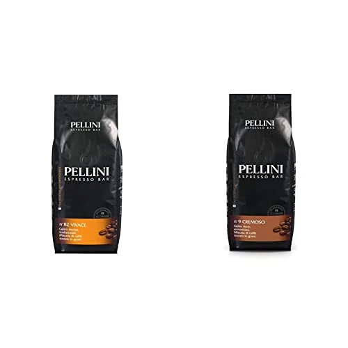 Pellini Caffè - Café en Grano Pellini Espresso Bar N. 9 Cremoso - 1 Kg & Caffè - Café en Grano Espresso Bar No. 82 Vivace - 1 kg