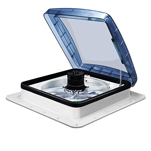 Camper Van Hlieeosfcn RV Roof Fan Caravan Extractor Fan Control Roof Mount Suitable for RV Caravan Trailer, 40 x 40 cm Skylight Caravan