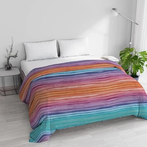 Italian Bed Linen Edredón de Invierno Estampada “Basic”, Rainbow, 250x245cm