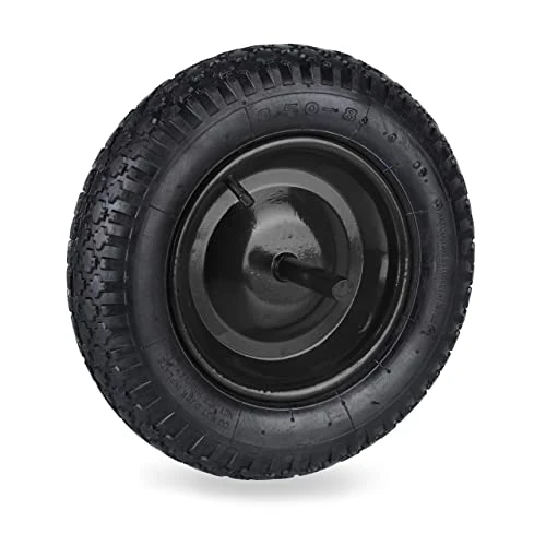 Zeitlich begrenztes Angebot: Relaxdays Schubkarrenrad 3.50-8, Luftreifen mit Fester Achse, schwarz von 26.99 € auf 26.99 € (0.00% Rabatt)
