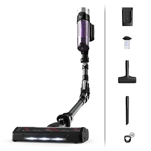 Rowenta X-Force Flex 9.60 Allergie Aspirateur balai sans fil, Filtration Anti-Allergènes, Puissant 100AW, Ultra Léger, Autonomie 45min RH2038WO, Noir / Violet