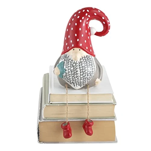 Baroni Home Hand Painted Christmas Ornament, Barons Home Christmas Decoration, Modern Ornament, Indoor or Outdoor Figurine, Small Gnome, 11 x 10 x 16 cm