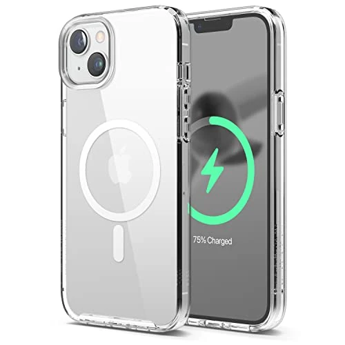 Tijdelijke aanbieding: elago Magnetic Hybrid Duidelijke Hoesje Compatibel met iPhone 14 Plus Case (6.7"), Compatibel met MagSafe, PC + TPU Hybride, de US Militaire Dalingsbescherming, het Verminderde Vergeelt (Transparant) van 17.96 EUR naar 14.19 EUR (korting 21%)