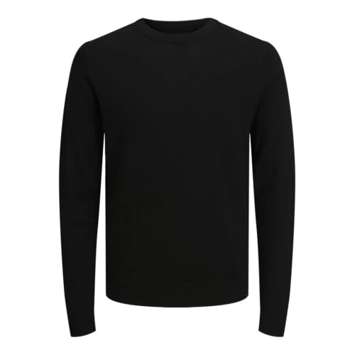 Limited-time offer: JACK & JONES Mens Jprccmark Merino Crew Neck Noos Knitted Jumper, Black, M UK from 29.93 GBP to 29.93 GBP (save 0%)