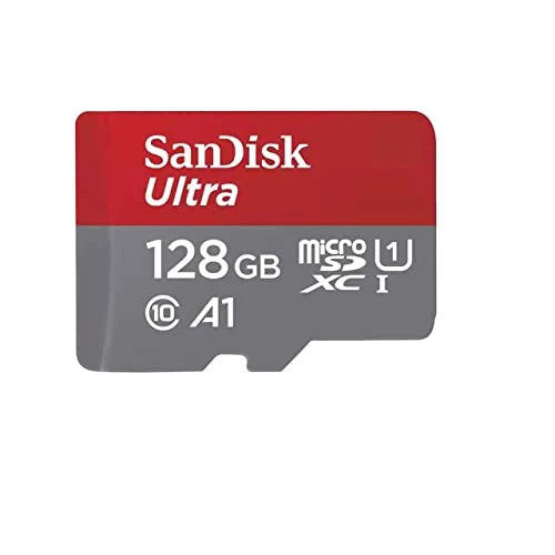 SanDisk Ultra 128 Go microSDXC UHS-I Carte pour Chromebook Avec Adaptateur SD et jusqu'à 140 Mo/s en Vitesse de Transfert