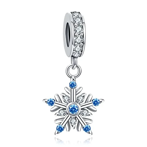 Oferta limitada: Annmors Jewelry Blue Snowflake Dangle Charm 925 Sterling Silver Charm for Woman Girl Beads for Women European Bracelet&Necklace de 20.99 EUR a 20.99 EUR (ahorro 0%)