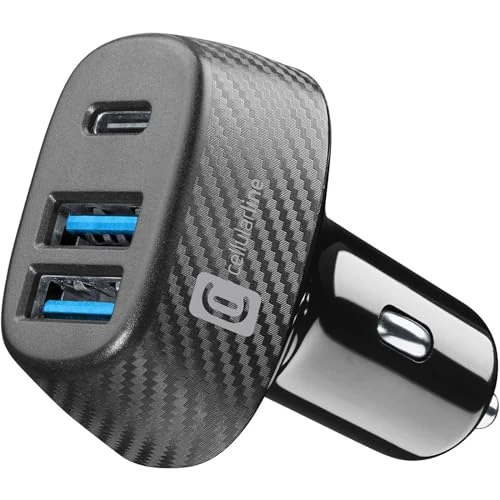 Offre limitée : Cellularline - Chargeur de Voiture pour Allume-Cigare 12/24 V - Charge Rapide 44 W - 2 Ports USB - 1 Port USB C de 26.95 € à 20.99 € (22% de remise)