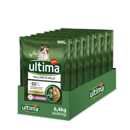 Ultima Turkey Fur Balls - Cat Treats - Pack of 8 x 800g - Total 6.4kg