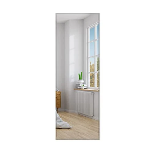 COSTWAY Specchio da Parete 110 x 38 cm, Specchio Rettangolare Montato a Parete, Specchio a Figura Intera per Guardaroba Corridoio Soggiorno