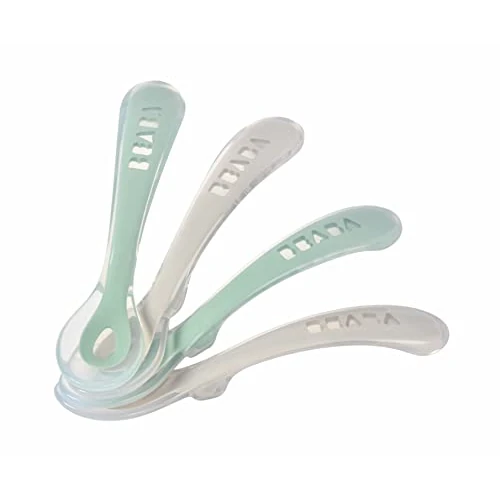 Zeitlich begrenztes Angebot: BÉABA - Silikonlöffel für Babys und Kleinkinder - 4er-Set - ab 8 Monaten - Weich - Abgerundete Kanten - Ergonomischer Griff - Grau und Salbeigrün von 23.00 € auf 23.00 € (0.00% Rabatt)