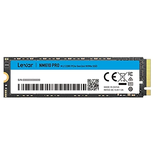 Oferta limitada: Lexar NM610PRO 500GB SSD, SSD Interno M.2 2280 PCIe Gen3x4 NVMe 1.4, hasta 3300 MB/s de Lectura, Unidades SSD internas con Flash NAND 3D para portátiles, computadoras de Escritorio y PC de 219.99 € a 144.99 € (ahorro 34.09%)