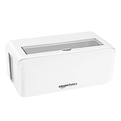 Amazon Basics Kabeldoos, voor het verbergen en ordenen van kabels, klein, wit