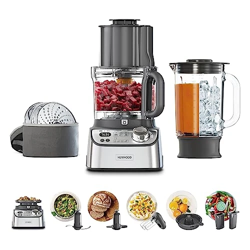 Offerta a tempo: Kenwood MultiPro XL Weigh+ FDM72.990SS - Robot da cucina dotato di Bilancia e Timer integrati, 3 dischi in acciaio e ExpressDice, Ciotola da 3L, velocità variabile, 12 accessori, 1000 Watt - 27% da 299.90 € a 219.90 €