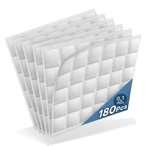 Oferta limitada: Kuchoow Adhesivo Doble Cara Extrafuerte, Pad Adhesivo sin Rastro, 180 Piezas, Transparente, Reutilizable, Lavable, Cinta Doble Cara (25 * 25 * 1 mm) de 10.99 EUR a 9.89 EUR (ahorro 10%)