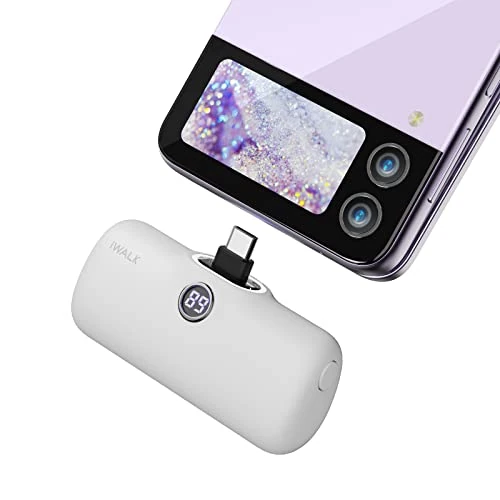Beperkte aanbieding: iWALK Draagbare Oplader 4800mAh, PD USB C Power Bank [2024 Upgrade] Snel Opladen Docking Batterij met LED-display Compatibel met Samsung S24, S23, S22, S21, Note 20/10, Wit(Niet voor iPhone) van 29.99 EUR naar 29.99 EUR (besparing 0%)