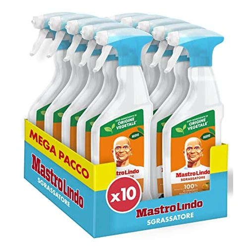 Offerta a tempo: Mastro Lindo Sgrassatore Spray Cucina Agrumi, 10x 500ml - 16% da 24.99 € a 20.99 €