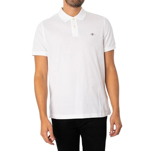 GANT Herren Reg Shield Pique Polohemd, Weiß, 4XL EU