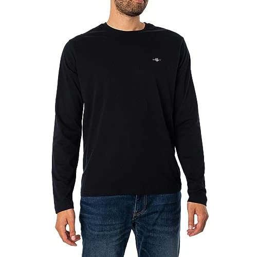 GANT Koszulka męska Reg Shield Ls, czarny, 5XL