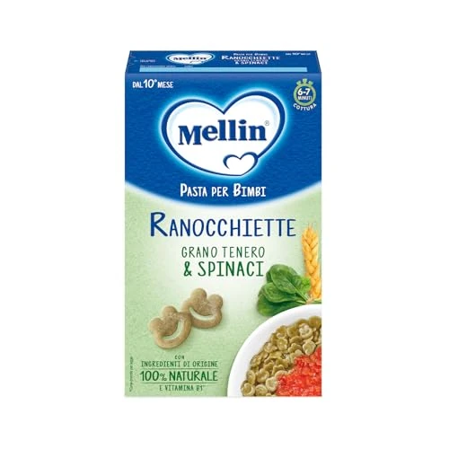 Offerta a tempo: Mellin Pasta per Bimbi, Ranocchiette, Con Grano Tenero e Spinaci, 280g - 27% da 2.25 € a 1.65 €